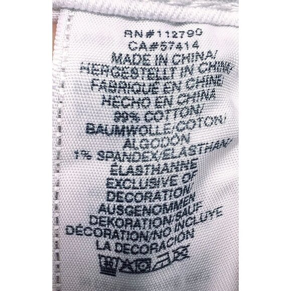 True Religion Womens White Mid Rise Raw Hem Denim Cuffed Jean Shorts Sz 31 New - Picture 6 of 8